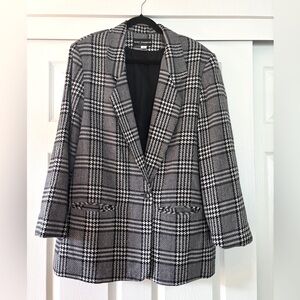 Sag Harbor Vintage Houndstooth Plaid Blazer